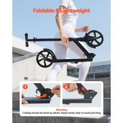 Taitettava potkulauta korkeussäädettävällä ohjaustangolla 200 mm polyuretaanipyörillä