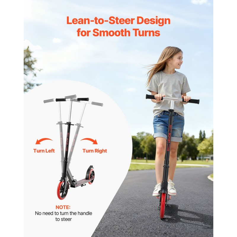 Taitettava kaksipyöräinen potkulauta korkeussäädettävällä tangolla leveällä liukumattomalla dekillä 99.8 kg