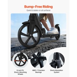 Taittuva potkulauta korkeussäädettävällä ohjaustangolla kantavuus 99,8 kg polyuretaanipyörillä