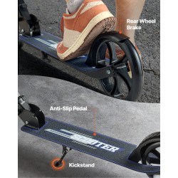 Taittuva potkulauta korkeussäädettävällä ohjaustangolla kantavuus 99,8 kg polyuretaanipyörillä