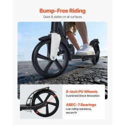 2-pyöräinen potkulauta säädettävällä ohjaustangolla taitettava kevyt runko