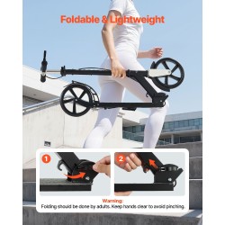 2-pyöräinen potkulauta säädettävällä ohjaustangolla taitettava kevyt runko