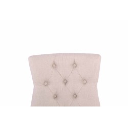 Tyylikäs pehmustettu ruokapöydän tuoli kankaalla ja koristeompeleilla