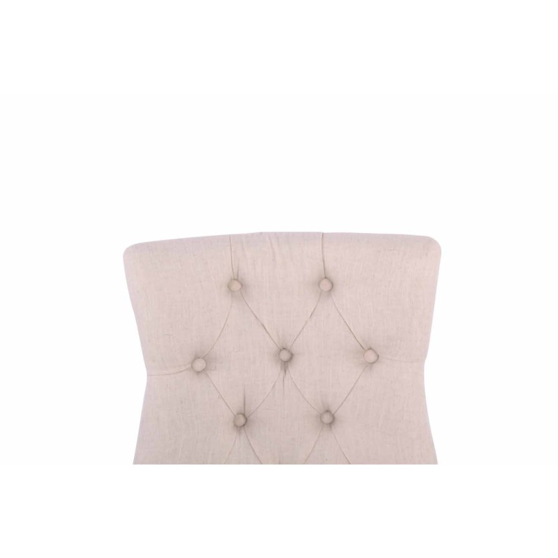 Tyylikäs pehmustettu ruokapöydän tuoli kankaalla ja koristeompeleilla