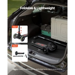 Kolmipyöräinen potkulauta lapsille alumiiniseosrunko säädettävä ohjaustanko paristottomat valopyörät leveä liukuestepinta musta