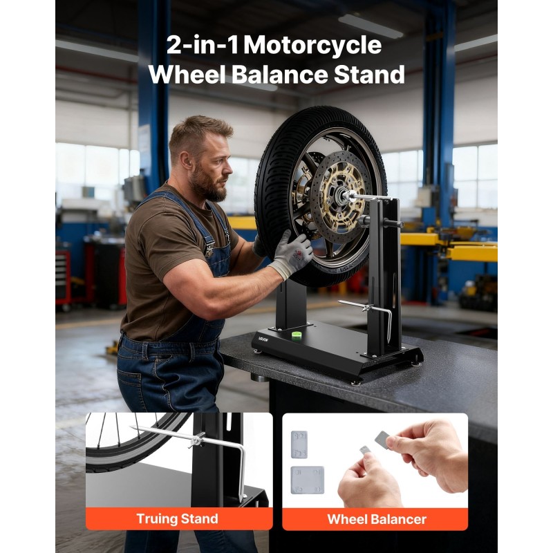 Vanteiden tasapainotusteline hiiliteräsrunko 40 kg kantavuus enintään 889 mm