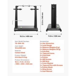 Vanteiden tasapainotusteline hiiliteräsrunko 40 kg kantavuus enintään 889 mm