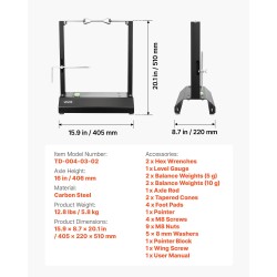 Vannetasapainotusteline moottori- ja polkupyörille hiiliteräs 40 kg 813 mm