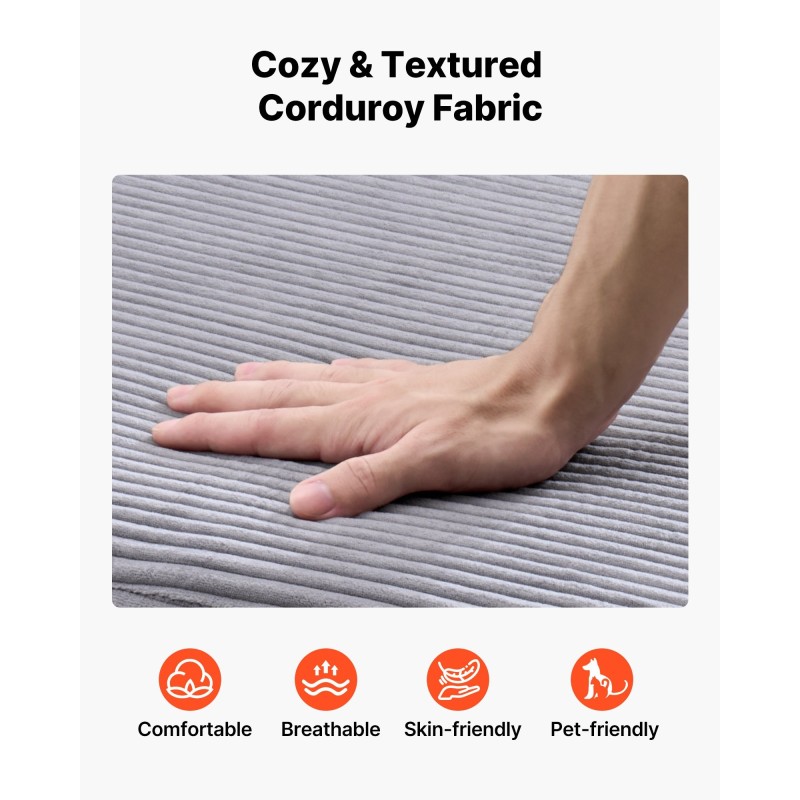 Luuton moduulimainen vakosamettiverhoiltu lepotuoli harmaa käsinojilla ja tyynyillä