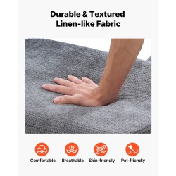 Joogatuoli kaareva harmaa verhoilukangas 600×1520×700 mm korkean kimmoisuuden sieni