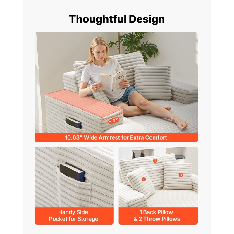 Lepotuoli sisäkäyttöön vaalea beige 3,5 cm raidallinen tekoturkiskangas vaahtomuovi ja jouset