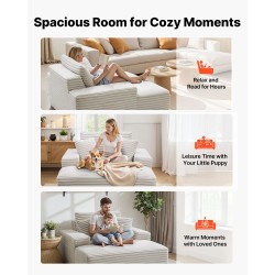 Lepotuoli sisäkäyttöön vaalea beige 3,5 cm raidallinen tekoturkiskangas vaahtomuovi ja jouset