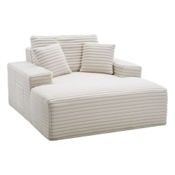 Lepotuoli sisäkäyttöön vaalea beige 3,5 cm raidallinen tekoturkiskangas vaahtomuovi ja jouset