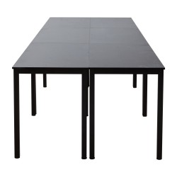 Neuvottelupöytäsarja 6-osainen 16 henkilön ruskea puukuosinen metallijaloilla toimistoon