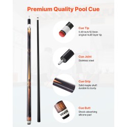 Biljardikeppi ammattitason 58 tuumaa kanadalainen vaahterapuu kaksiosainen