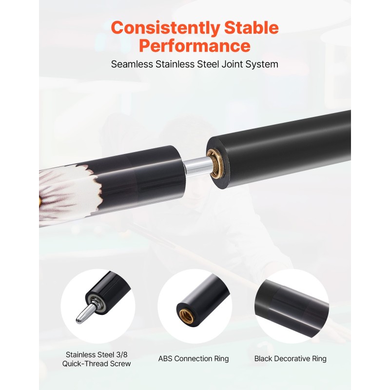 Biljardikeppi ammattitason 58 tuumaa kanadalainen vaahterapuu kaksiosainen