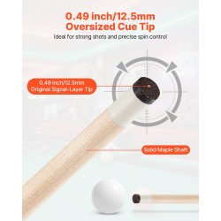 Biljardikeppisetti 4 kappaletta kanadalainen vaahterapuu 58 tuumaa kaksiosainen mattapinta