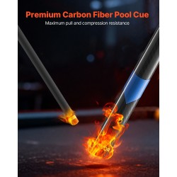 Biljardikeppi hiilikuituinen 58-tuumainen kaksiosainen mattapintainen ruostumaton teräsliitos