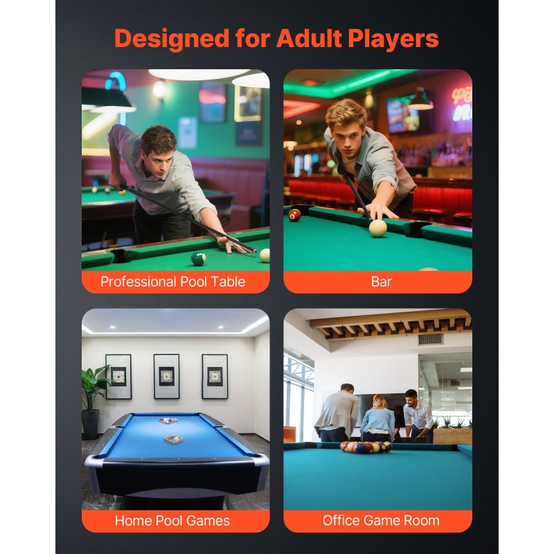 Biljardikeppi hiilikuituinen 58-tuumainen kaksiosainen mattapintainen ruostumaton teräsliitos