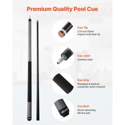 Biljardikeppi lasikuitu-titaanikomposiitti 58 tuumaa kaksiosainen ammattikäyttöön