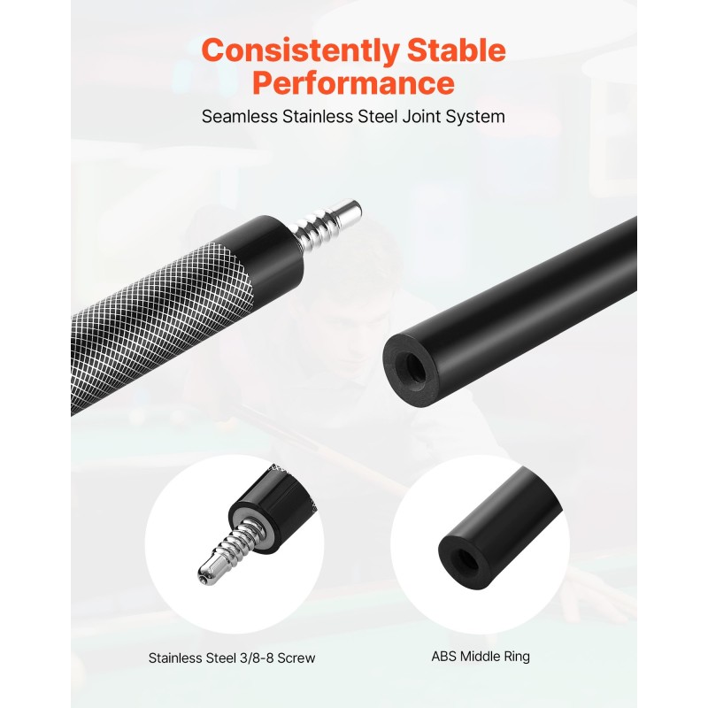 Biljardikeppi lasikuitu-titaanikomposiitti 58 tuumaa kaksiosainen ammattikäyttöön