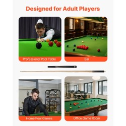 Snookermaila 57-tuumainen sata prosenttia massiivipuuta nahkakärki kaksiosainen kotelo mukana