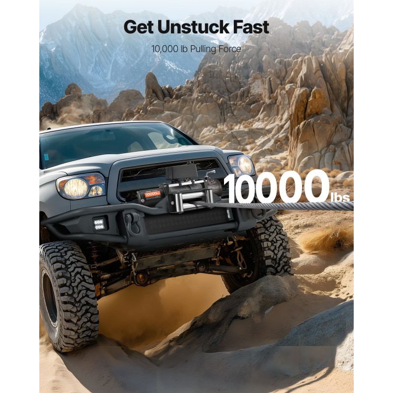 Sähkövinssi 4500 kg vetokyky 12V teräsvaijeri 8,3 mm 19,8 m