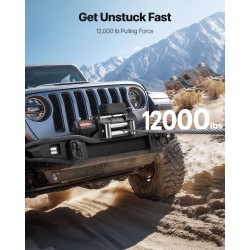 Sähkövinssi teräsvaijerilla 9,1 mm 24 m 5400 kg vetokyky IP55 maastoajoneuvoille