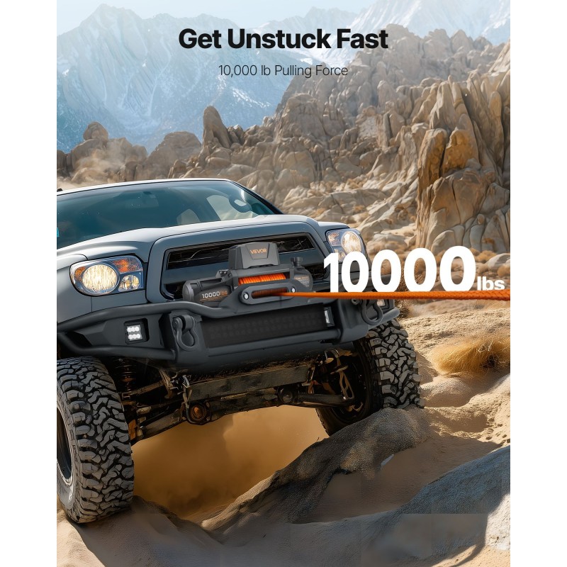 Sähköinen vinssi 4500 kg synteettinen köysi 8,9 mm 27,4 m