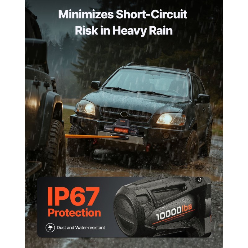 Sähköinen vinssi 4500 kg synteettinen köysi 8,9 mm 27,4 m