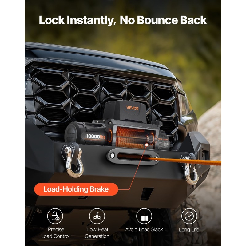 Sähköinen vinssi 4500 kg synteettinen köysi 8,9 mm 27,4 m