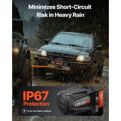 Sähkövinssi 12V vetokyky 6100 kg synteettinen köysi 9,5 mm 28 m IP67