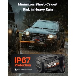 Sähkövinssi 5400 kg synteettinen köysi 9,5 mm 28 m IP67 langaton ohjaus