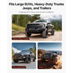 Sähkövinssi 12V 6100 kg synteettinen köysi 26 m langaton ja langallinen ohjaus