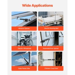 Lineaarikäyttölaite 12V alumiiniseos 9000N työntövoima 200 mm isku IP65