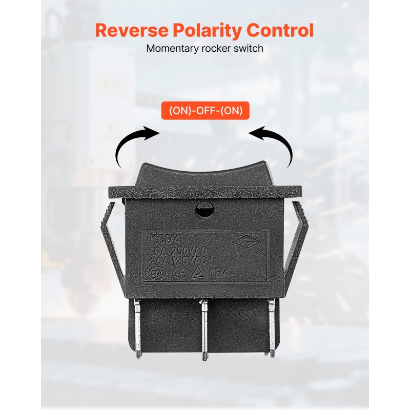 Keinukytkin kuusi-napainen kolmiasentoinen hetkellisellä automaattipalautuksella IP20-suojattu tasavirtamoottoreille