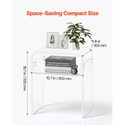 Sivupöytä akryylinen läpinäkyvä kaksitasoinen kompakti yöpöytä