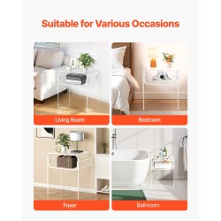 Sivupöytä akryylinen läpinäkyvä kaksitasoinen kompakti yöpöytä