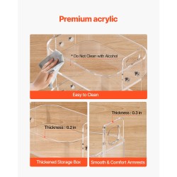 Apupöytä akryylinen 2-tasoinen läpinäkyvä jarrullisilla pyörillä 30,5x41,6x48 cm