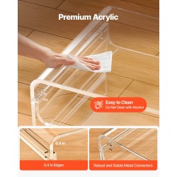 Sohvapöytä akryylinen kaksitasoinen suorakulmainen 50 x 80 x 38 cm läpinäkyvä