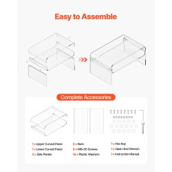 Sohvapöytä akryylinen kaksitasoinen suorakulmainen 50 x 80 x 38 cm läpinäkyvä