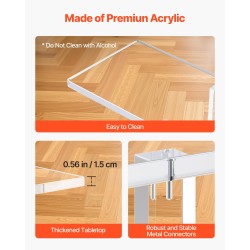 Konsolipöytä akryyli läpinäkyvä kapea kaksitasoinen 100 cm leveä avoin säilytys