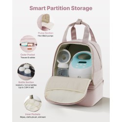 Rintapumppureppu polyesterinen ulkopinta eristetty vedenpitävä alaosa vaaleanpunainen mukana kylmäkallet