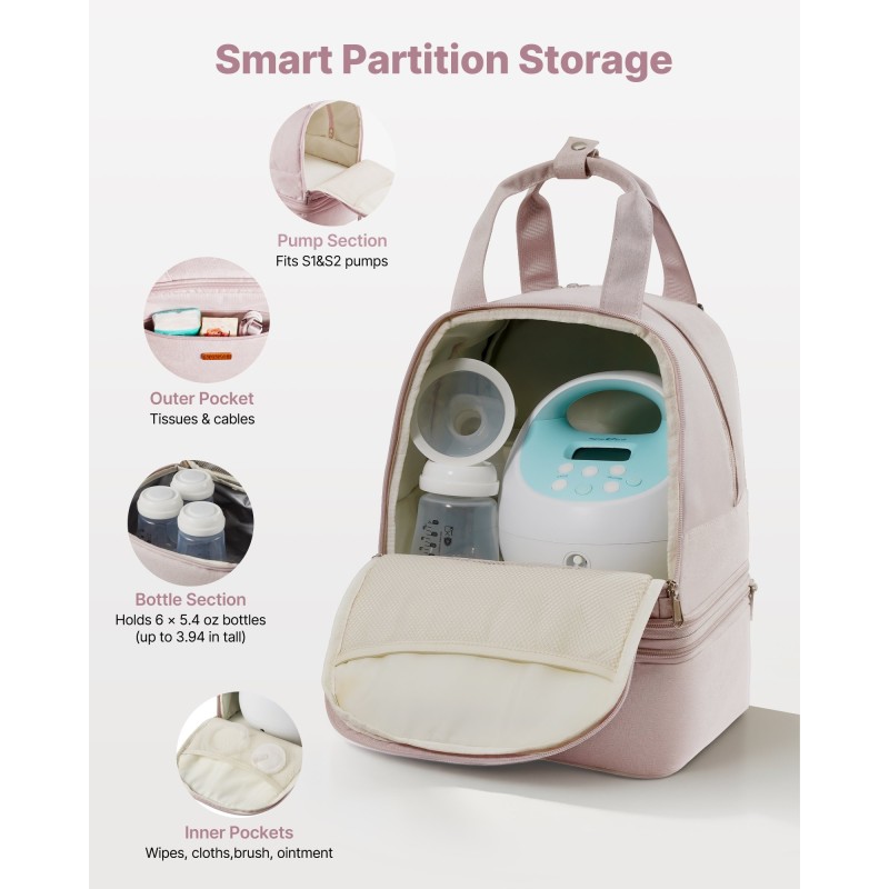 Rintapumppureppu polyesterinen ulkopinta eristetty vedenpitävä alaosa vaaleanpunainen mukana kylmäkallet