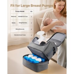 Kantolaukku rintapumpulle polyesteri eristetty alaosa kylmäpakkaukset vesitiivis alusta harmaa