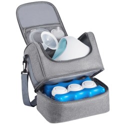 Kantolaukku rintapumpulle polyesteri eristetty alaosa kylmäpakkaukset vesitiivis alusta harmaa