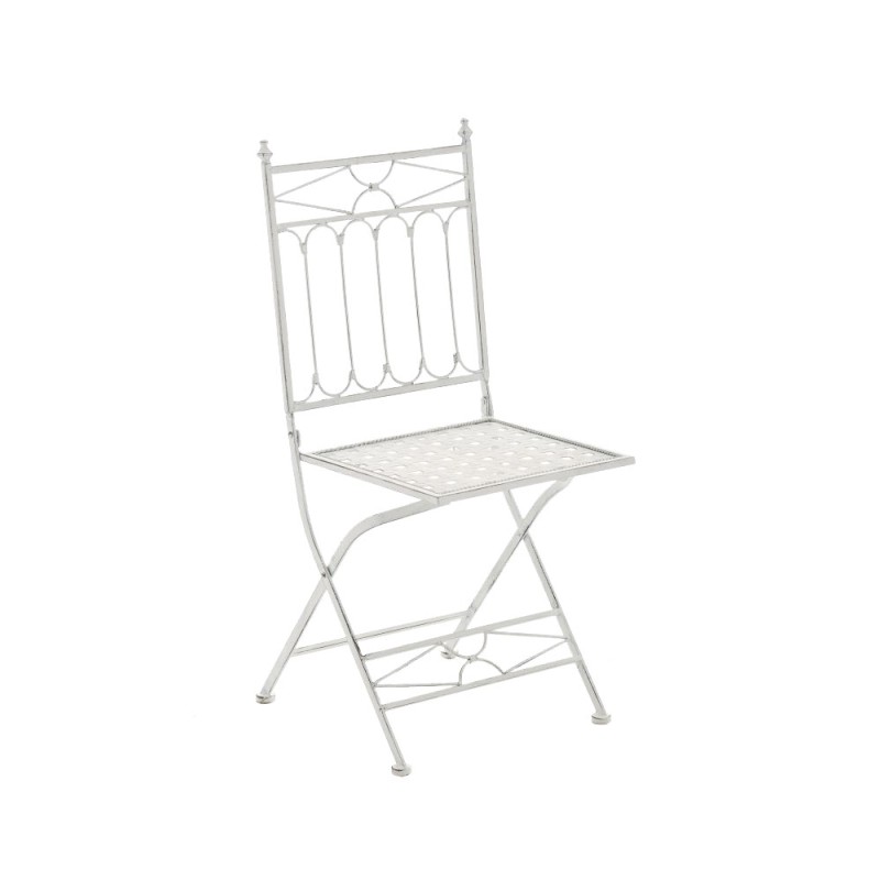 Asina kokoontaitettava antiikkinen rautainen puutarhatuoli nostalgisella muotoilulla