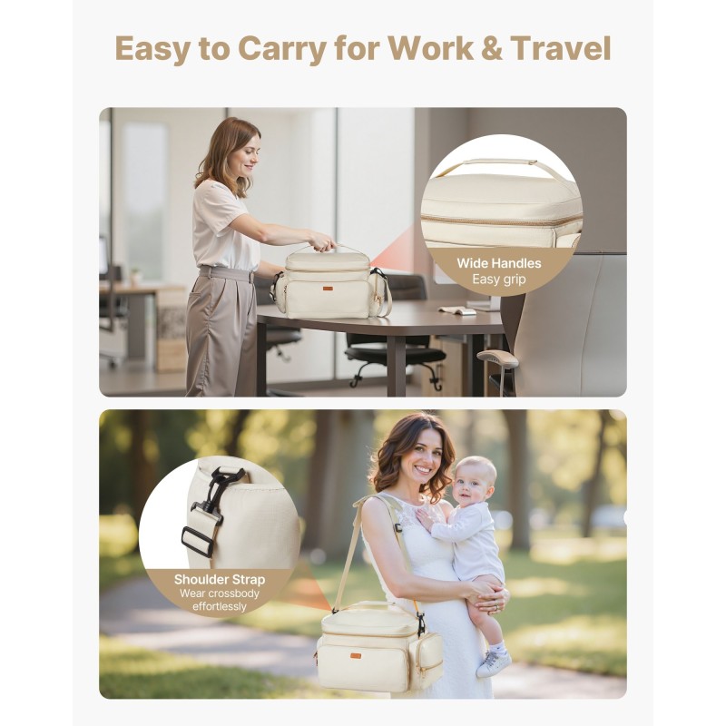 Rintapumppulaukku eristetty polyesteri EVA-eristevaahto 4 ulkoista 7 sisäistä lokeroa vesitiivis alusta