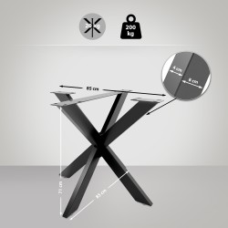 Teolliset Biloxi-pöydänjalat, jauhemaalattu teräs, lattiasuojat