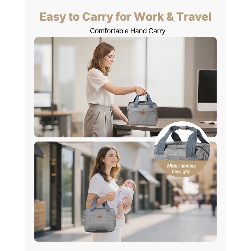 Rintapumppulaukku lämpöeristetty polyesteripäällinen EVA-vaahto 290×160×210 mm 6 lokeroa kylmäosastolla